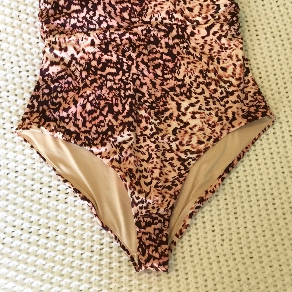 NWOT Chelsea 28 High Neck Scalloped One-Piece Swimsuit - XXL